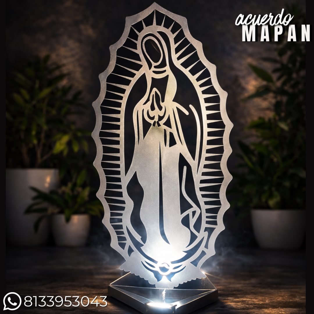 Silueta virgen 100x50 con Pedestal y lampara