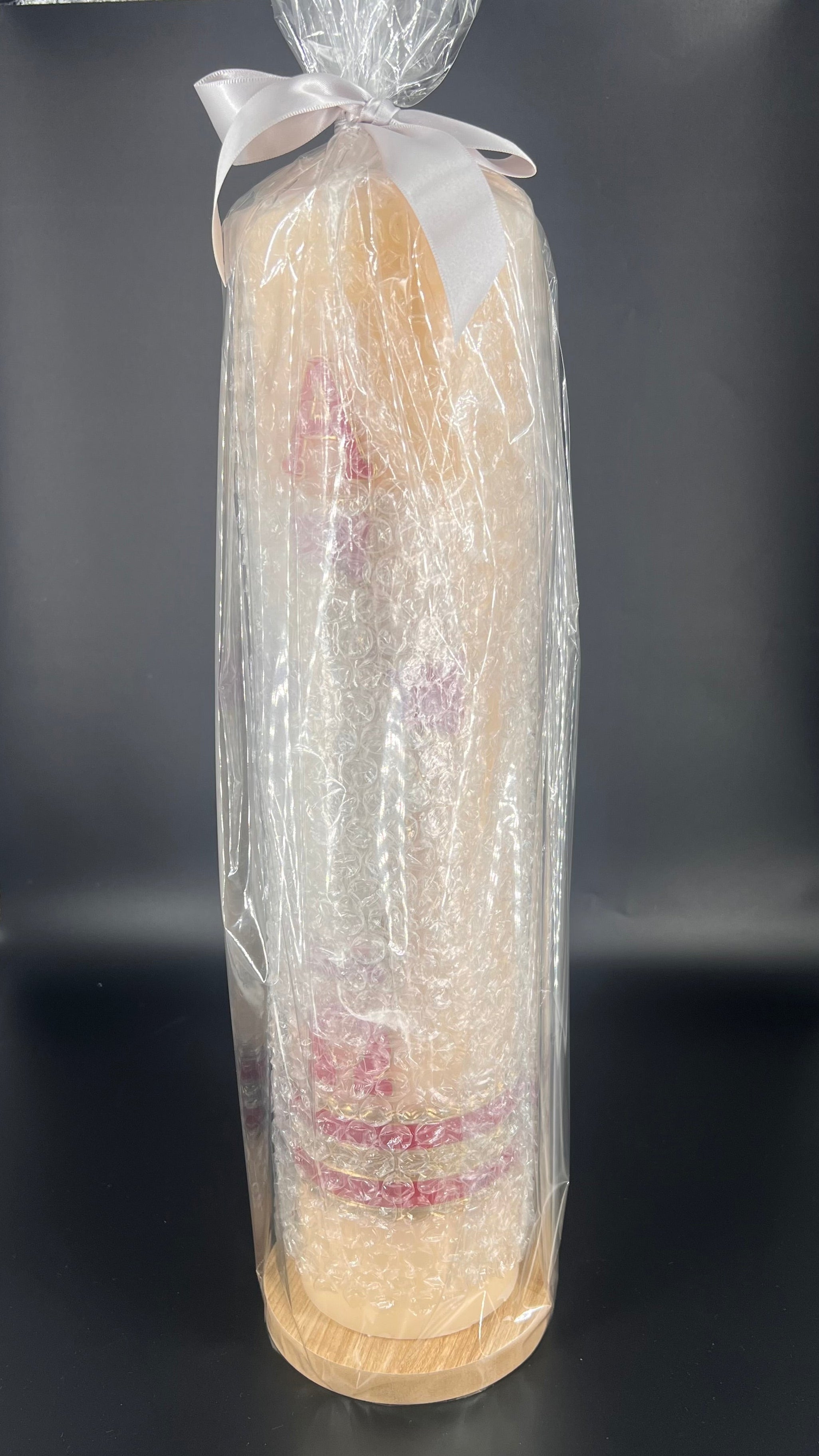 Cirio Pascual con Cristo resucitado en cera 10x44cm -M4