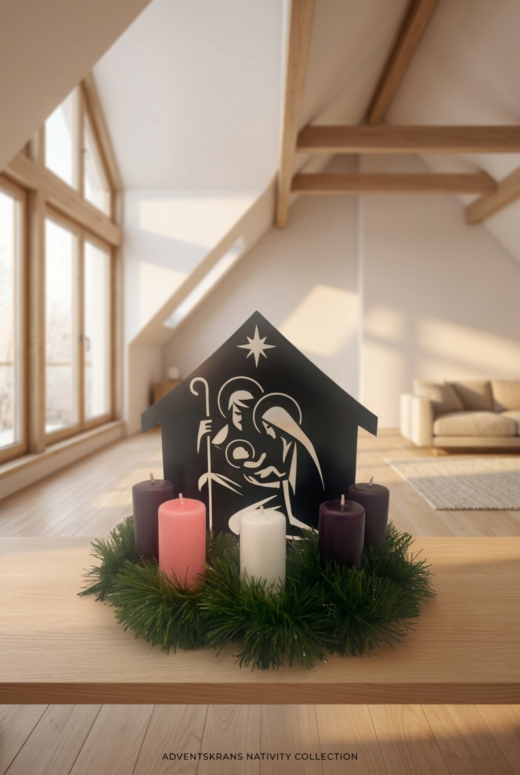 Corona de adviento Pesebre